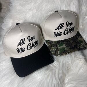 ALL FOR HIS GLORY faith trucker hat new camo cap 2 for $40